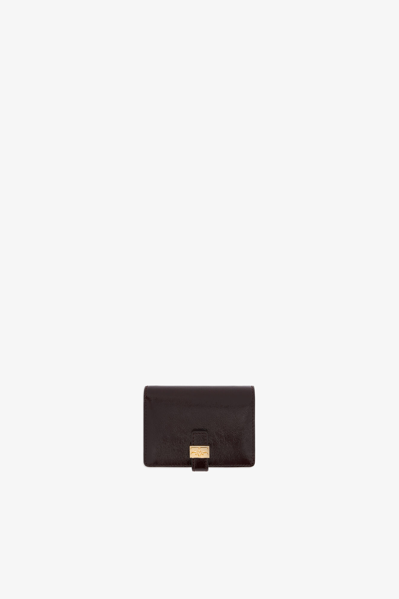 Sue Slim Card Holder in Brown, Polyester, in colour Demitasse - 1 - GANNI