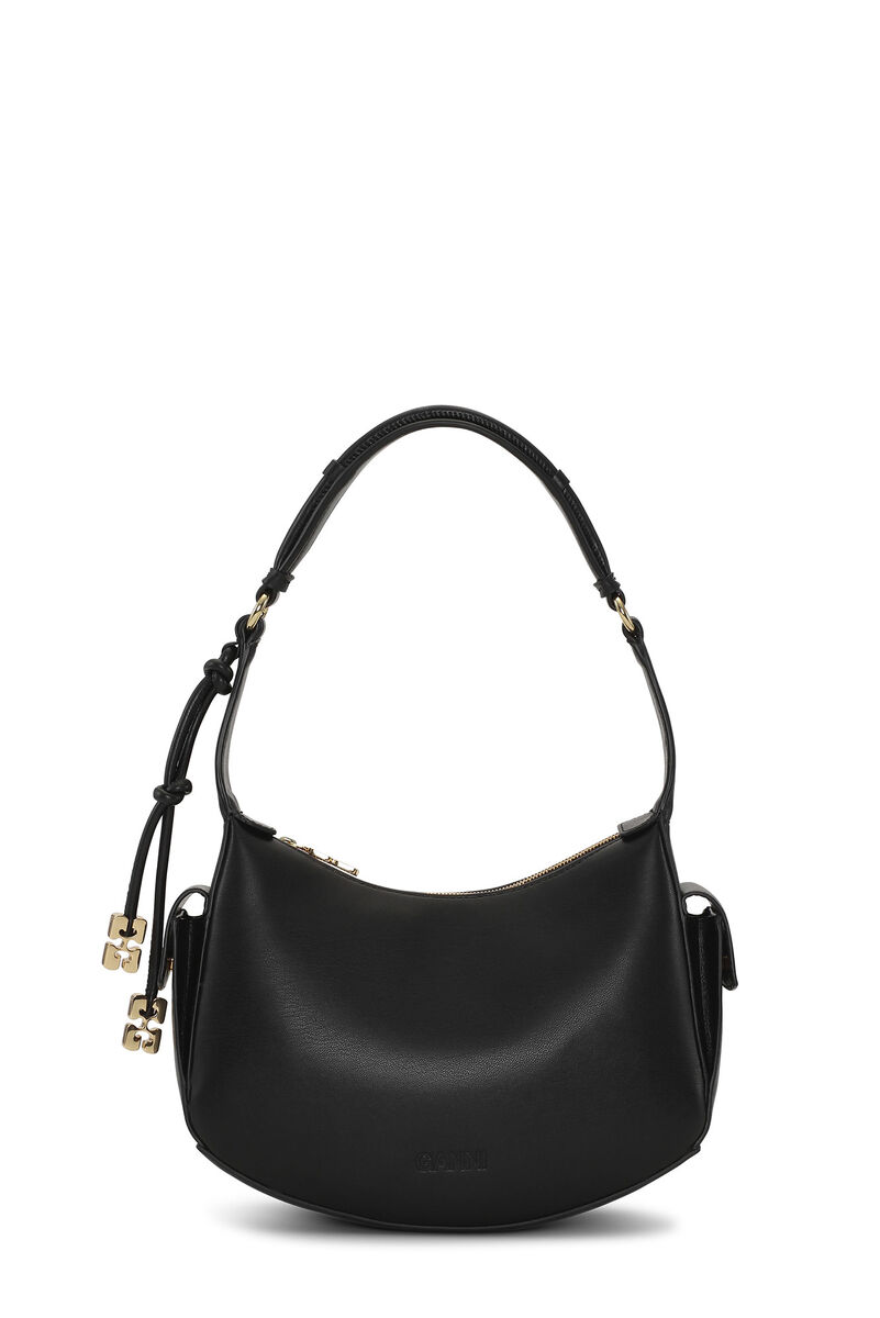 Black GANNI Swing Shoulder Bag, Polyester, in colour Black - 1 - GANNI