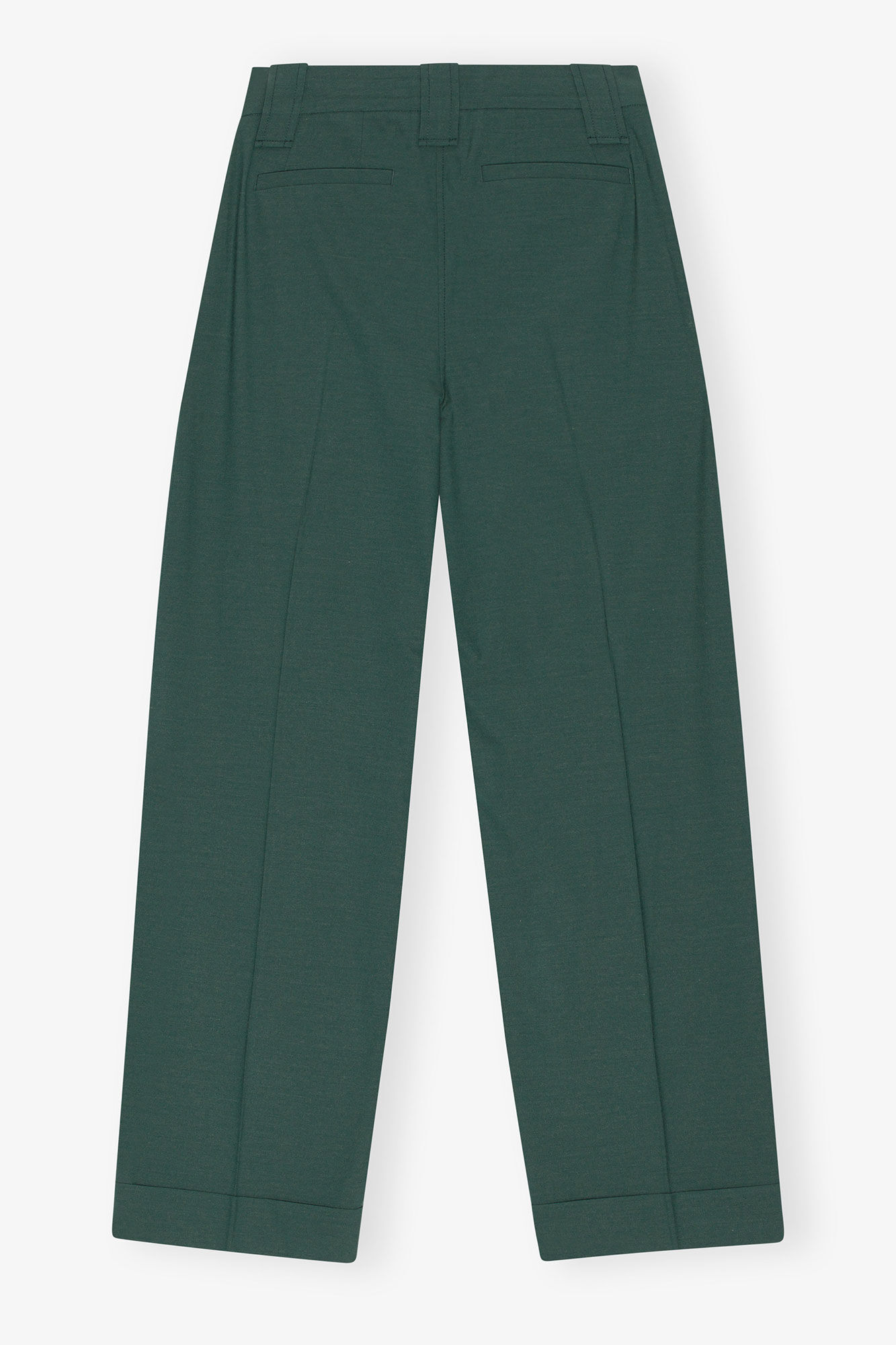 Drapey Melange Pleat Pants, Elastane, in colour Trekking Green - 4 - GANNI