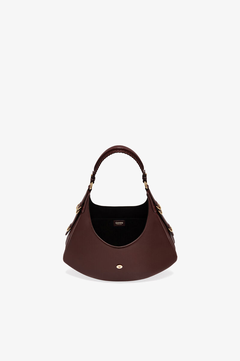 Lille brun Kat taske, Recycled Leather, in colour Chicory Coffee - 3 - GANNI