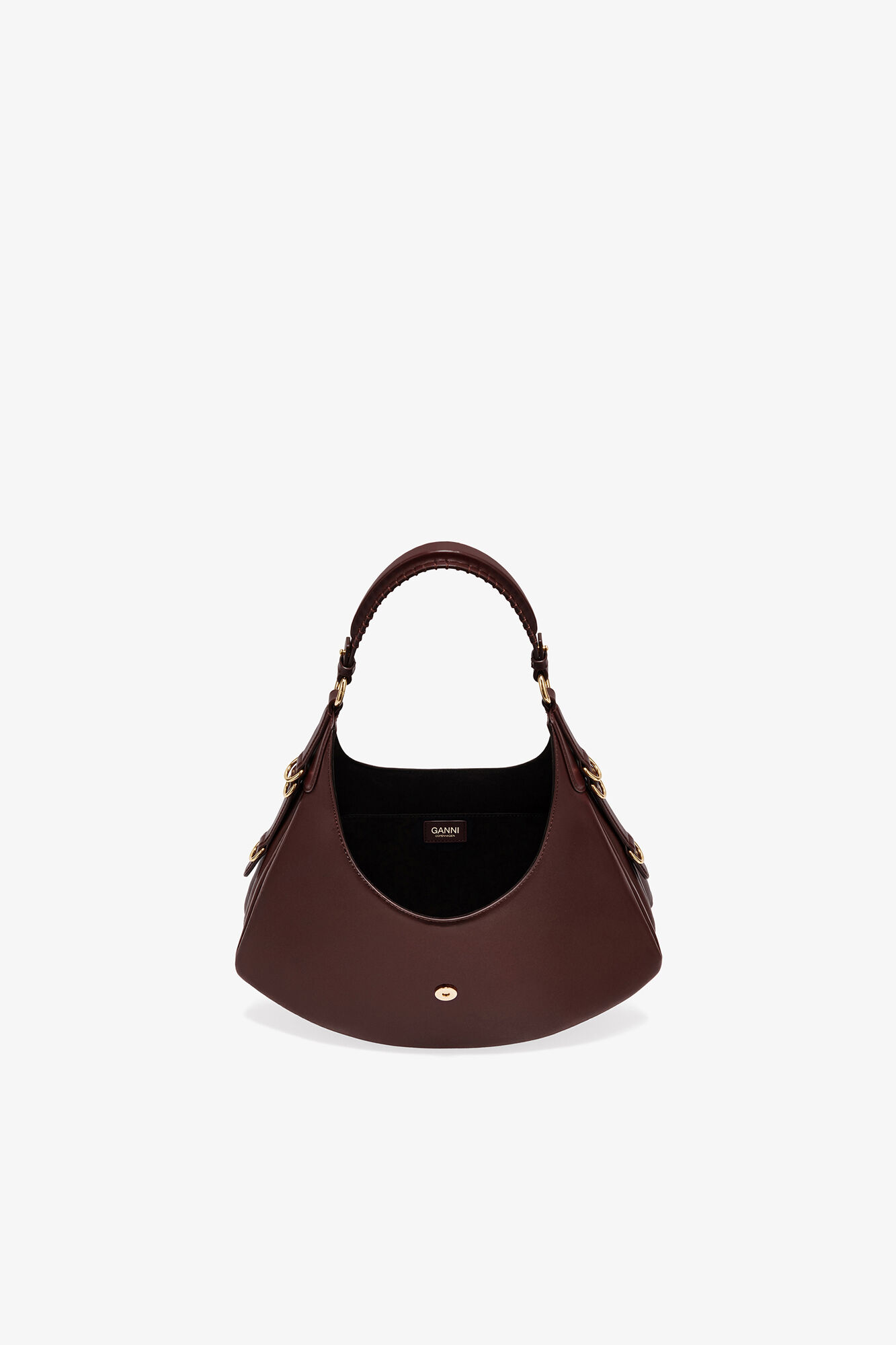 Lille brun Kat taske, Recycled Leather, in colour Chicory Coffee - 3 - GANNI