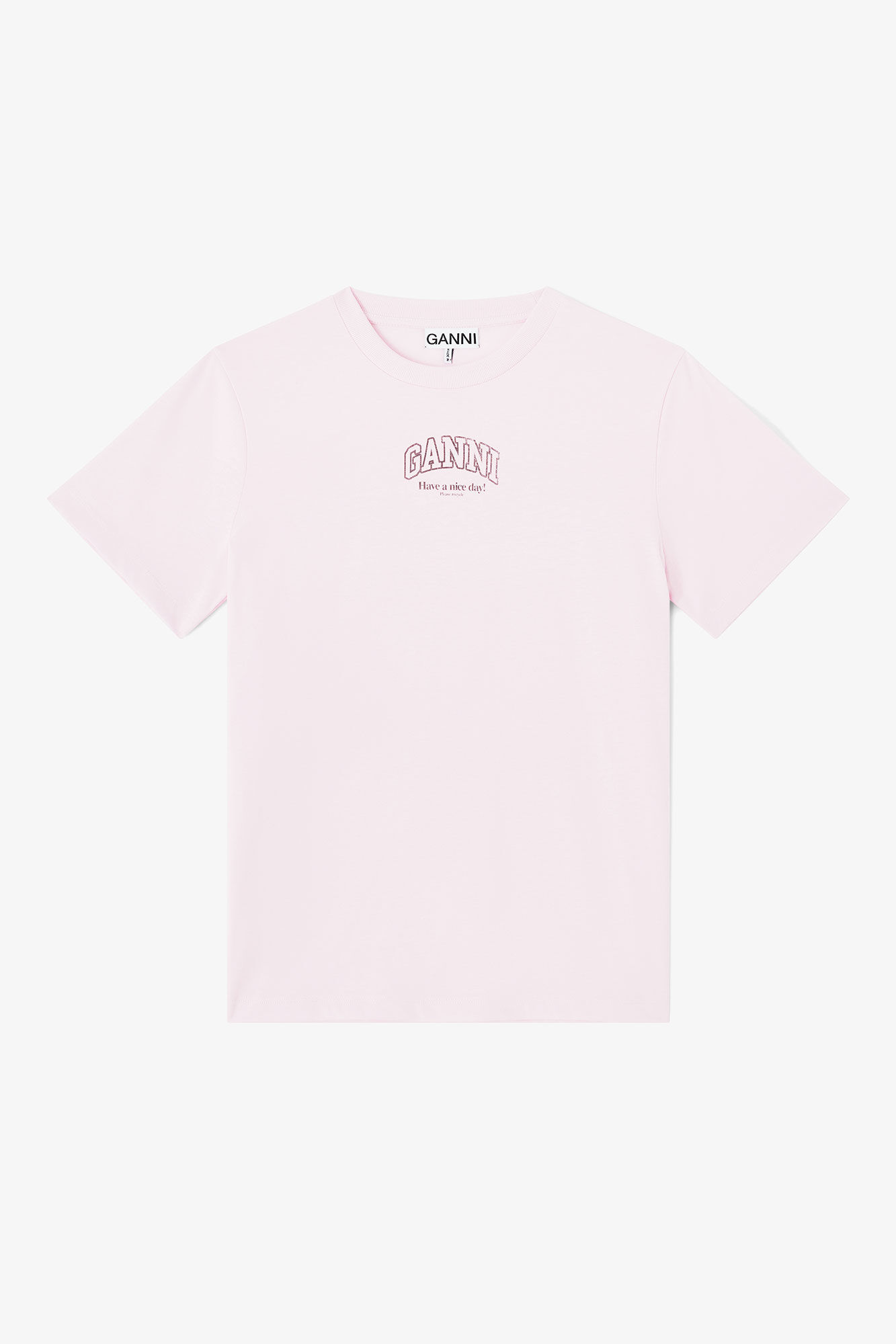 Essential Basic T-shirt, in colour Chalk Pink - 1 - GANNI
