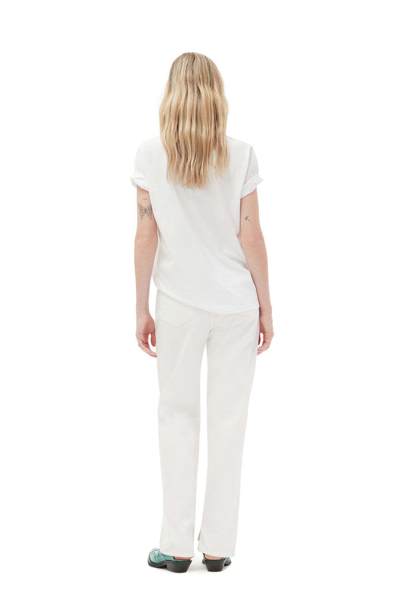 White Lovy Jeans, Cotton, in colour Bright White - 2 - GANNI
