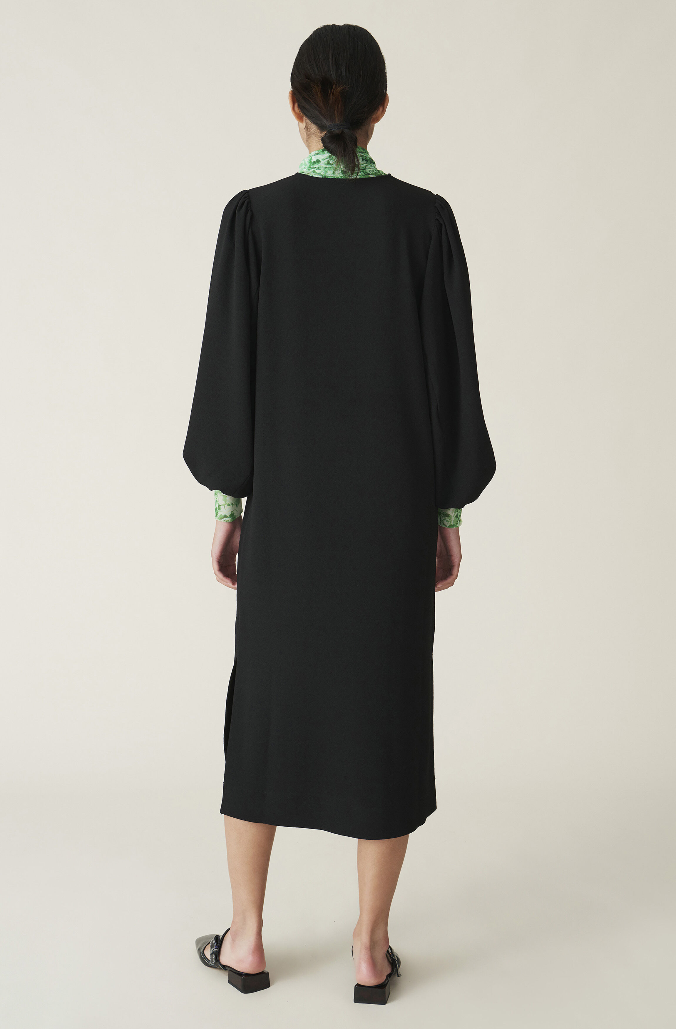 ganni heavy crepe blazer dress