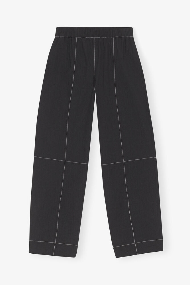 Pantalon Curve noir &agrave; taille &eacute;lastiqu&eacute;e, Black