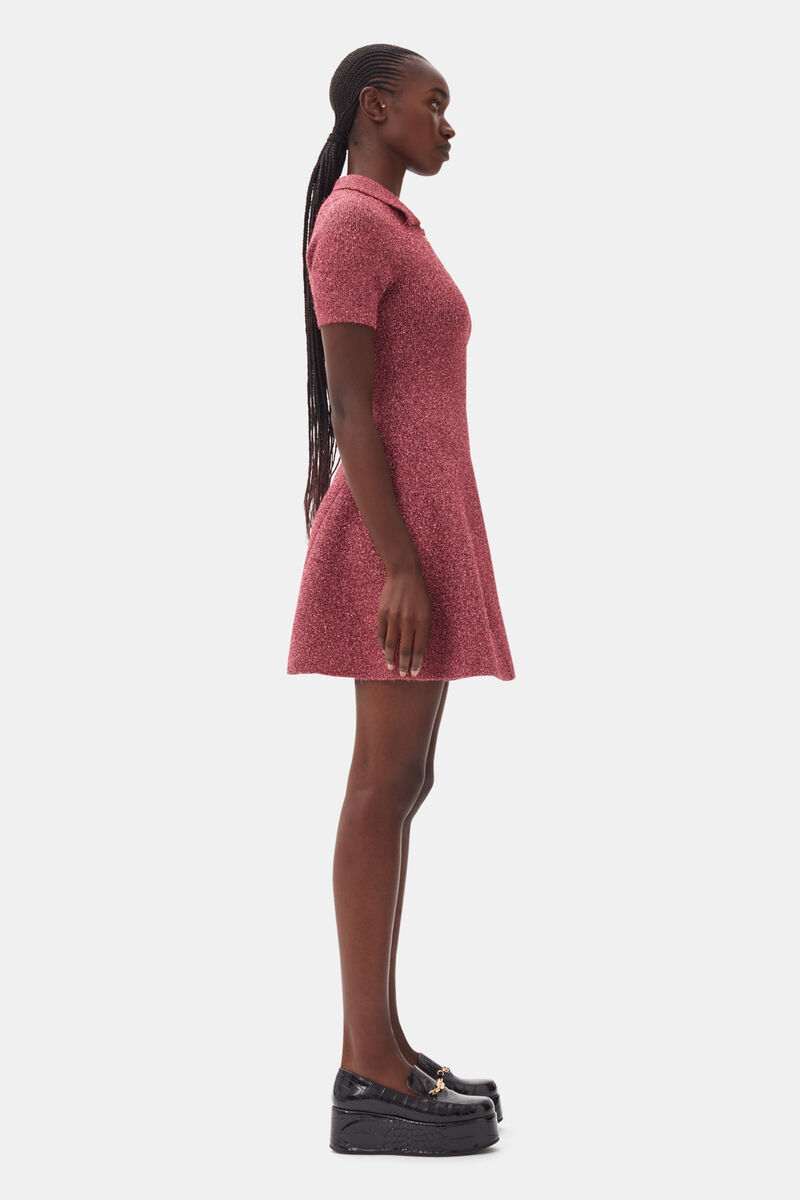 Pink Sparkle Mini Dress, Metallic fiber, in colour Corsage - 3 - GANNI