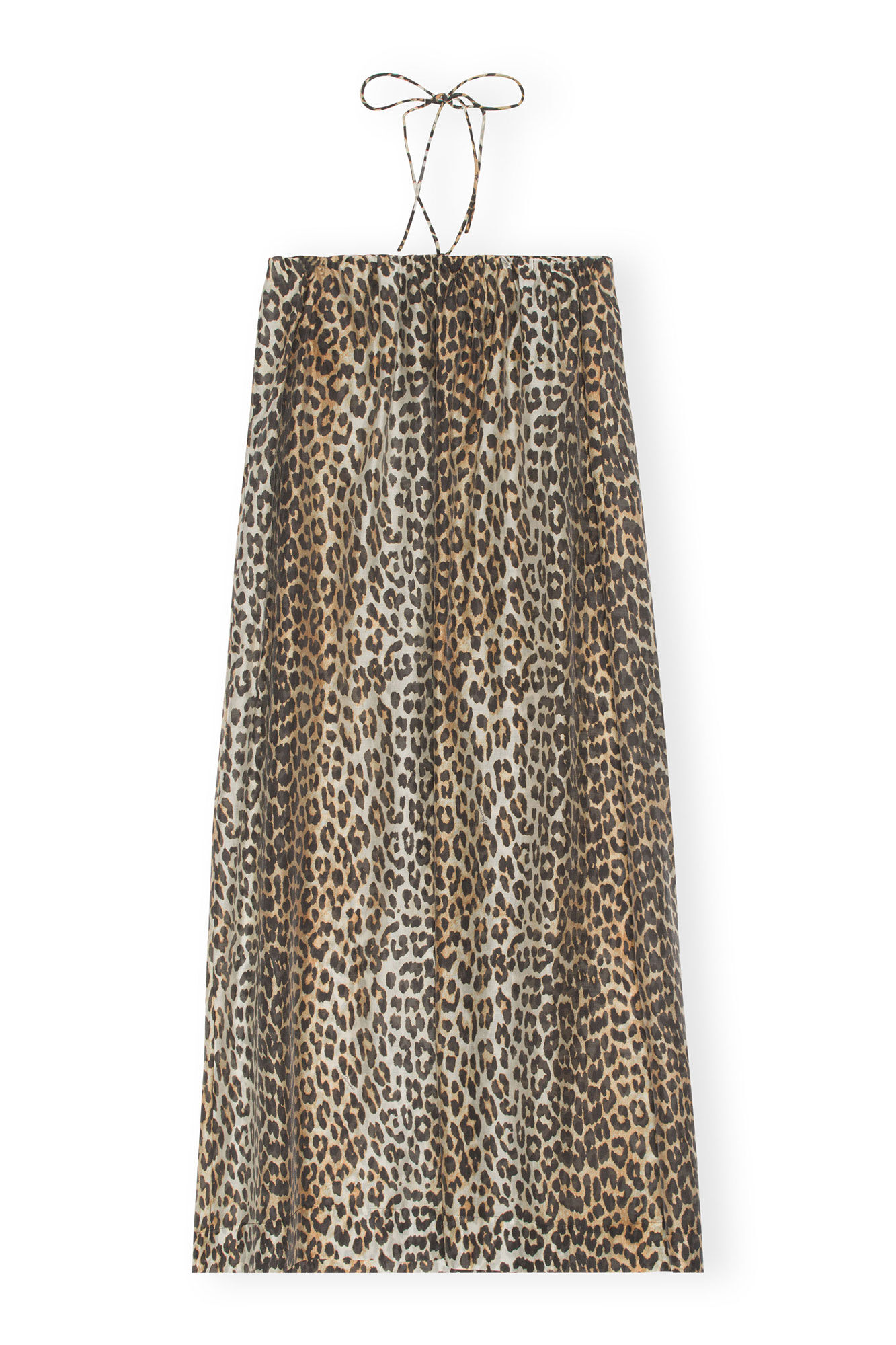 Sheer Voile Maxi Strap Dress, Lyocell, in colour Almond Milk - 2 - GANNI