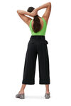 Cropped Trousers, Polyester, in colour Black - 5 - GANNI