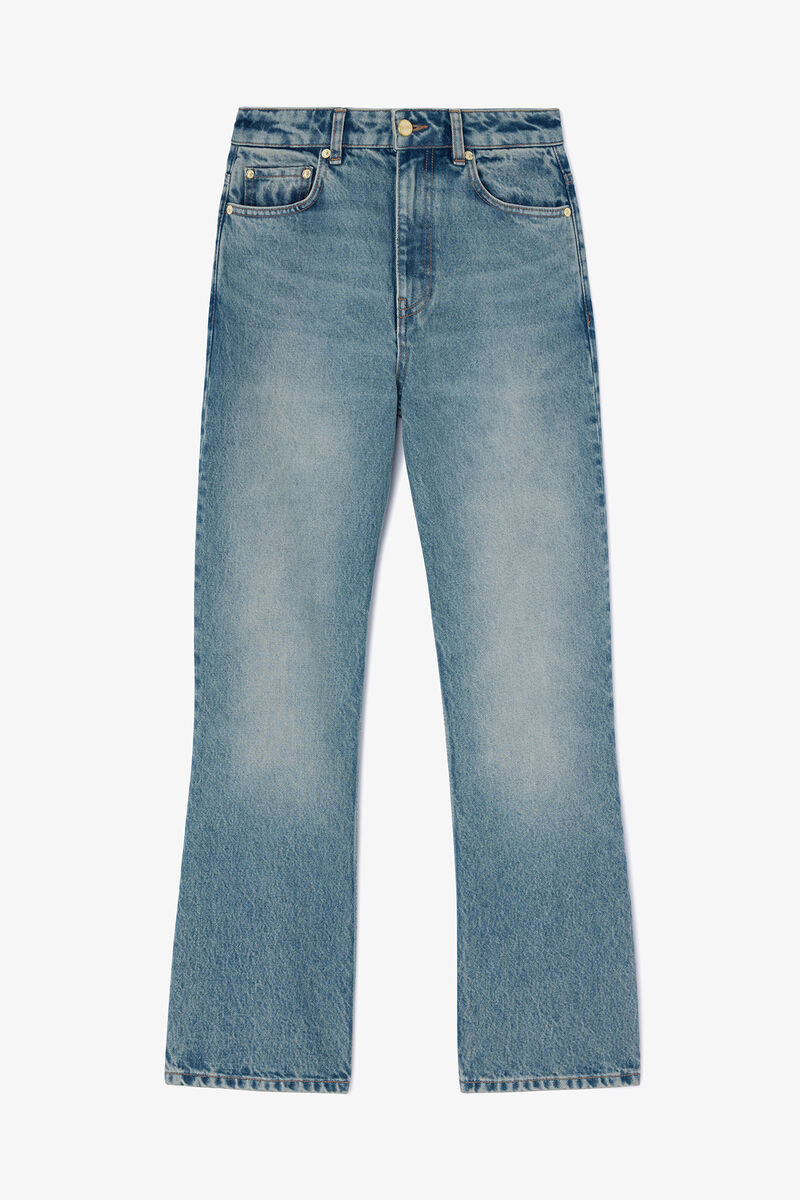 Jean rigide Betzy, Organic Cotton, in colour Mid Blue Vintage - 1 - GANNI