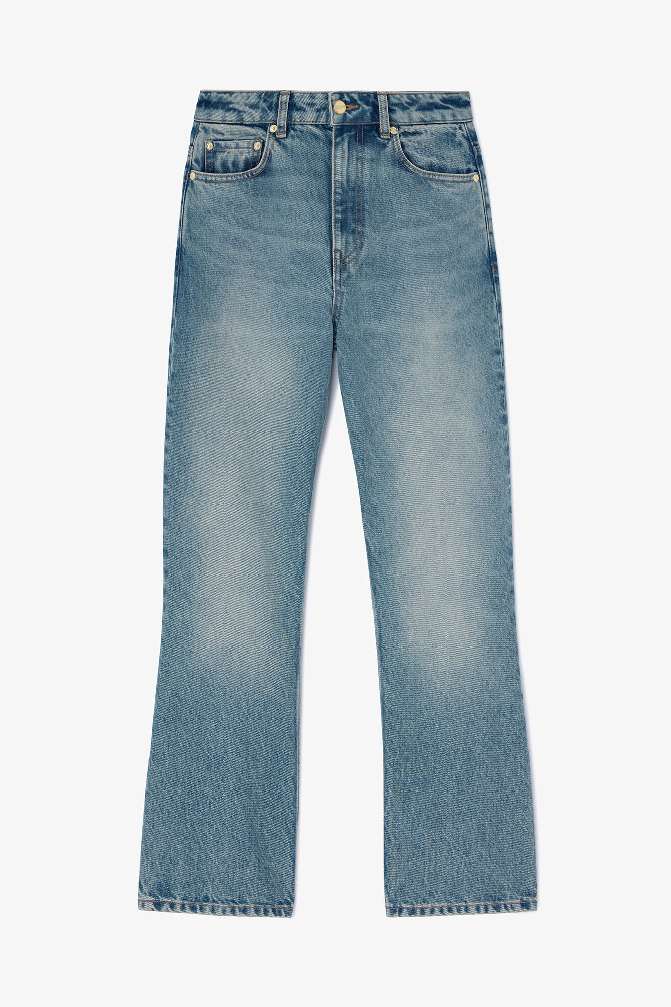 Jean rigide Betzy, Organic Cotton, in colour Mid Blue Vintage - 1 - GANNI