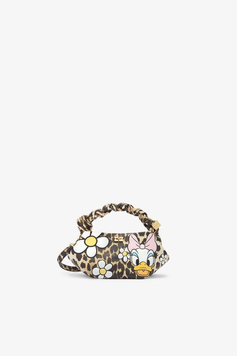 Daisy Duck Leopard Mini Bou Bag, Recycled Polyester, in colour Almond Milk - 1 - GANNI