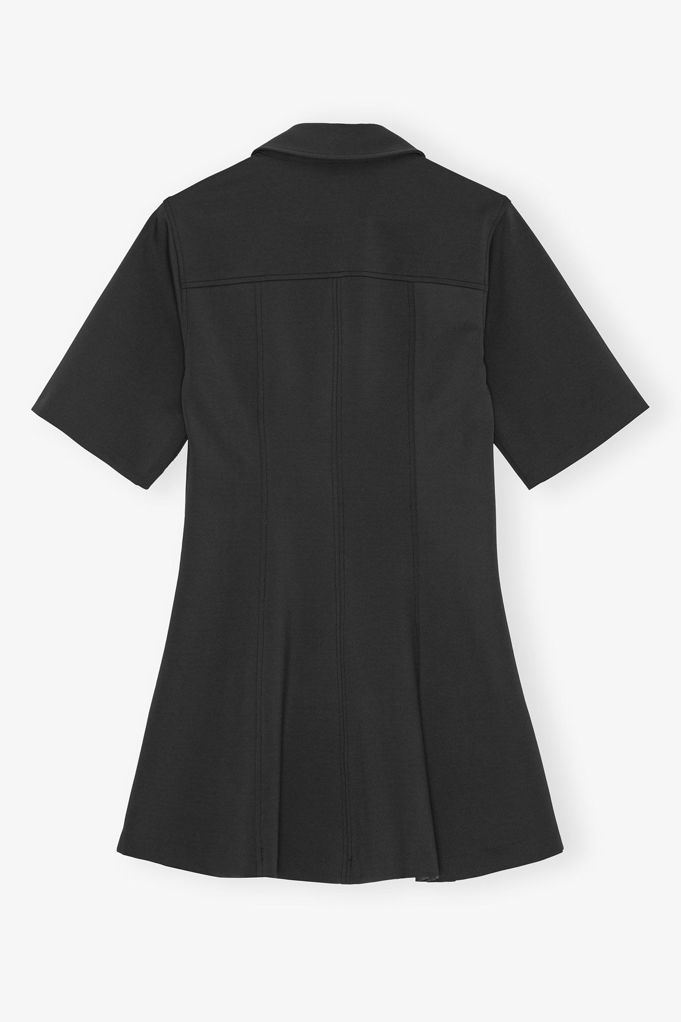 Dress in Black Neoprene, Recycled Polyamide, in colour Phantom - 2 - GANNI