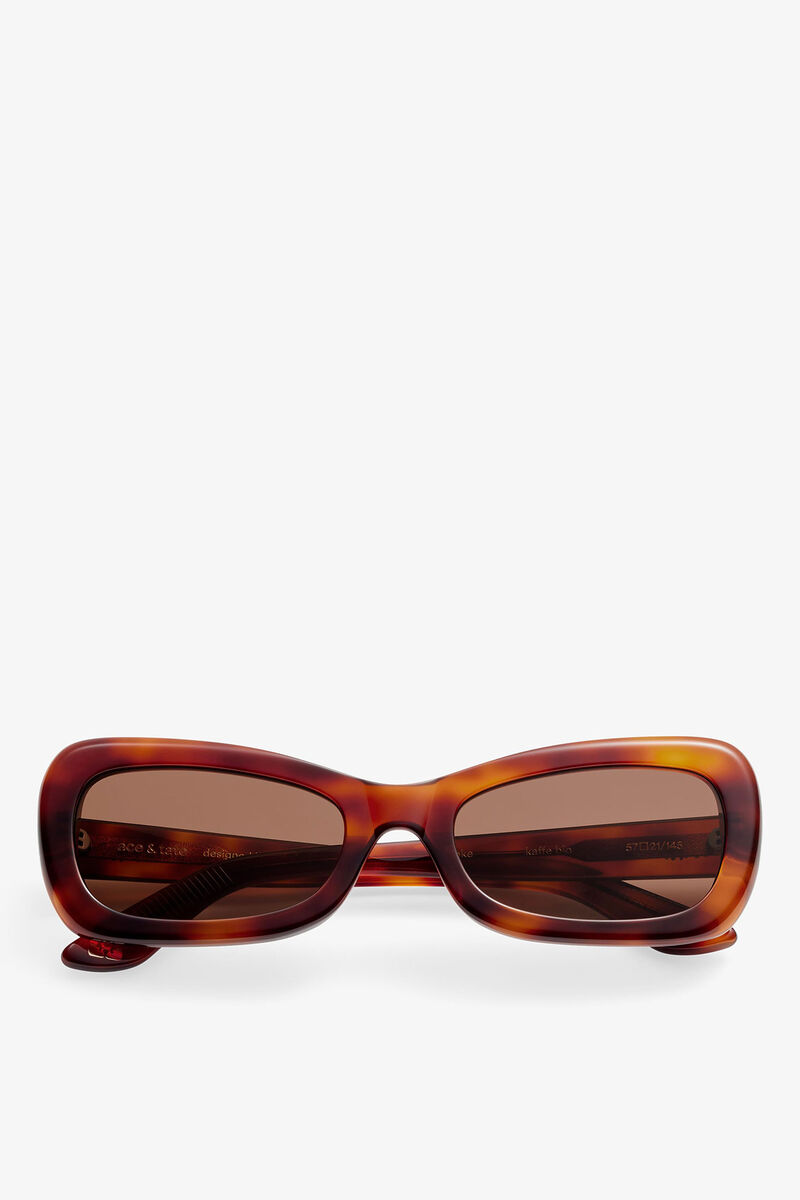 GANNI x Ace & Tate Brooke Sunglasses, Acetate, in colour Tiger's Eye - 1 - GANNI