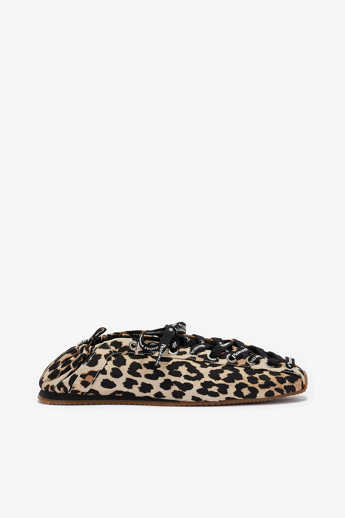 Sporty Ballerina in Leopard, Recycled Polyamide, in colour Leopard - 1 - GANNI
