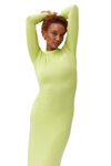 Ruched Midi Dress, Elastane, in colour Lime Popsicle - 3 - GANNI