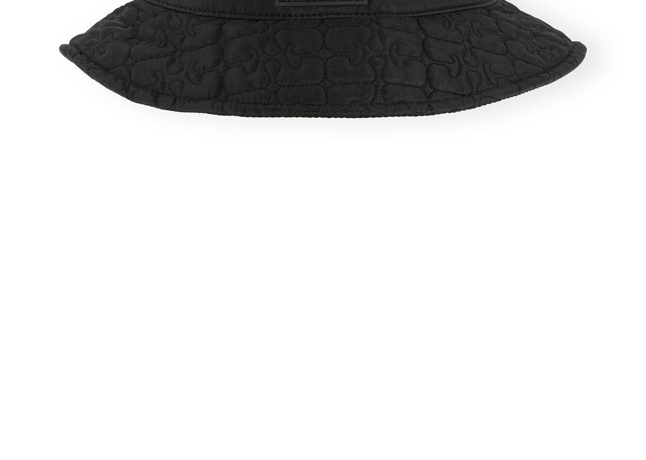 Black Quilted Tech Bucket Hat, Recycled Polyester, in colour Black - 1 - GANNI
