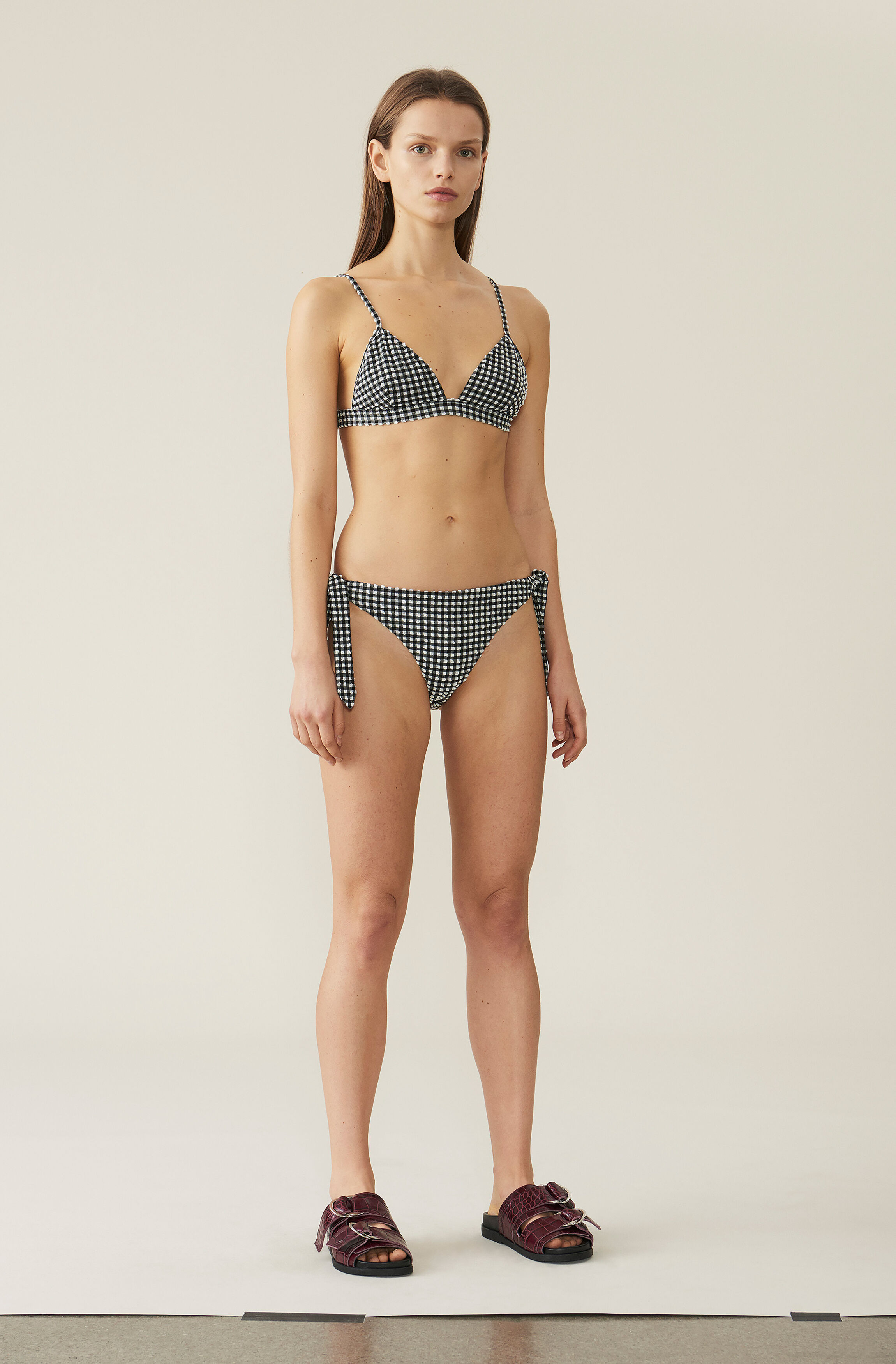 ganni gingham swimsuit