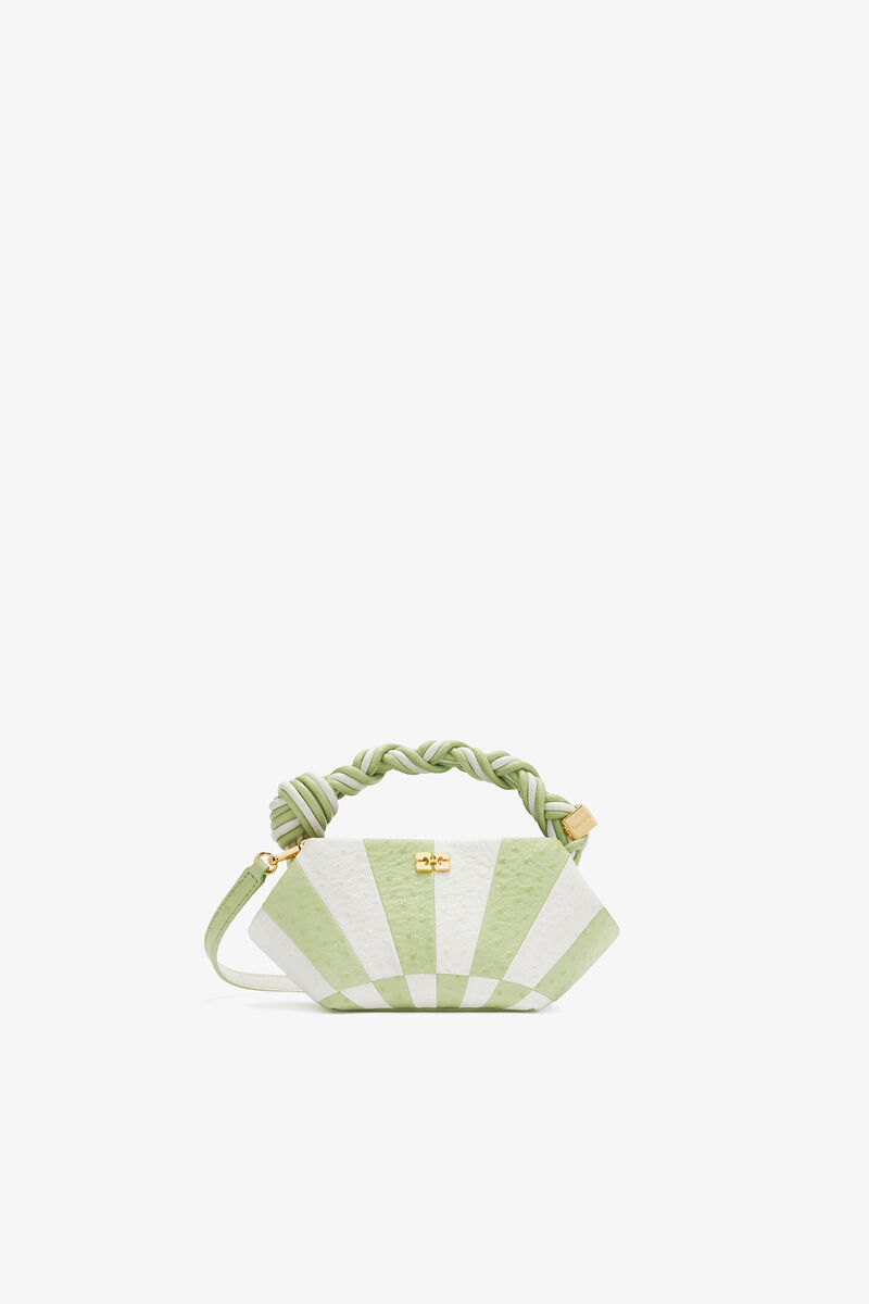 Mini Bou Bag in Green Circus, Recycled Polyester, in colour Lily Green - 1 - GANNI