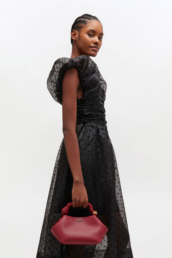 Red Grained Small Bou Bag, Red Dahlia