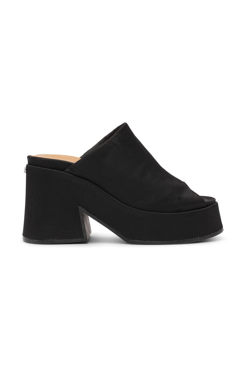Retro Mules, Recycled Polyester, in colour Black - 1 - GANNI