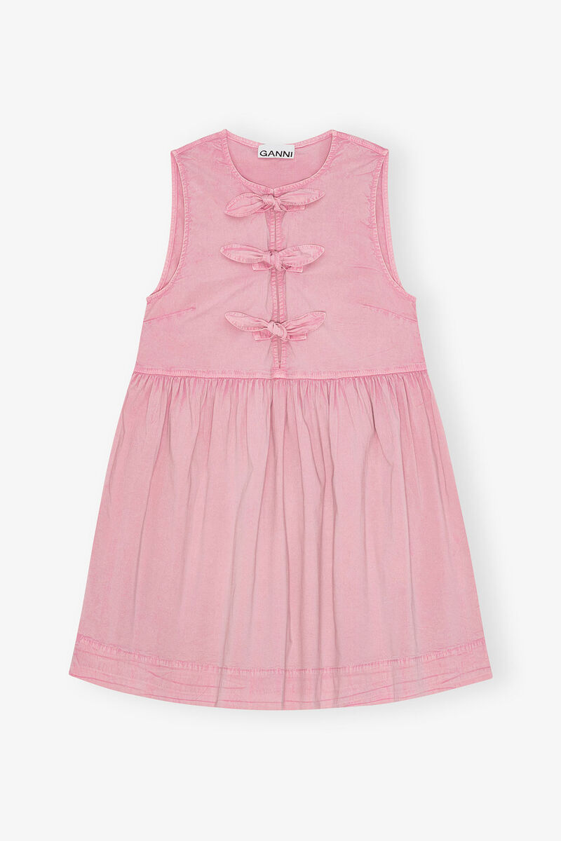 Rosa gewaschenes Kleid, Organic Cotton, in colour Bleached Mauve - 1 - GANNI