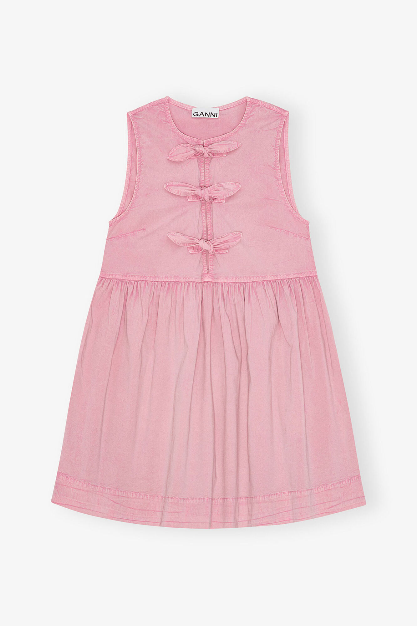 Rosa gewaschenes Kleid, Organic Cotton, in colour Bleached Mauve - 1 - GANNI