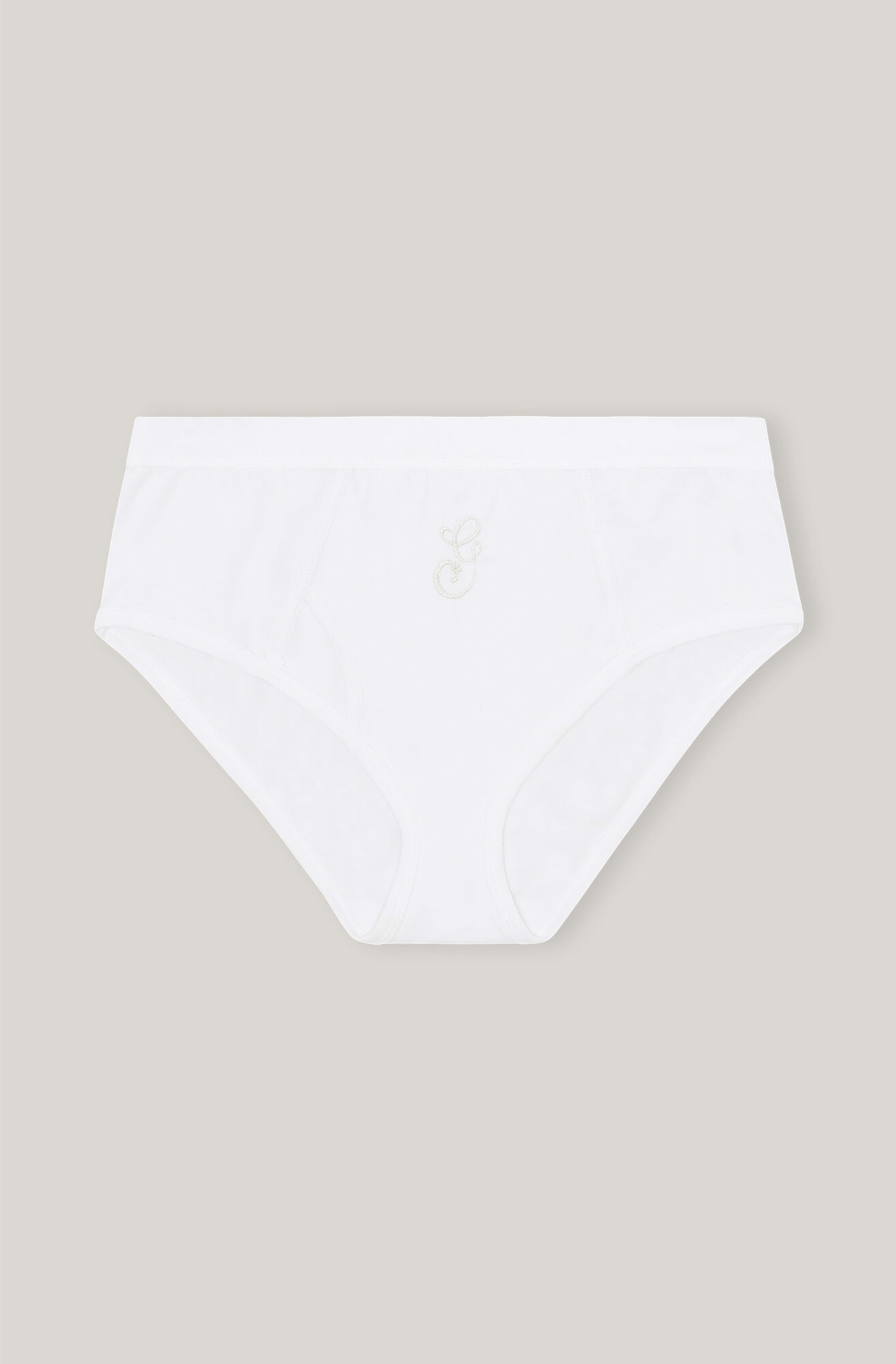 GANNI G Embroidered Underwear, Cotton, in colour Bright White - 1 - GANNI