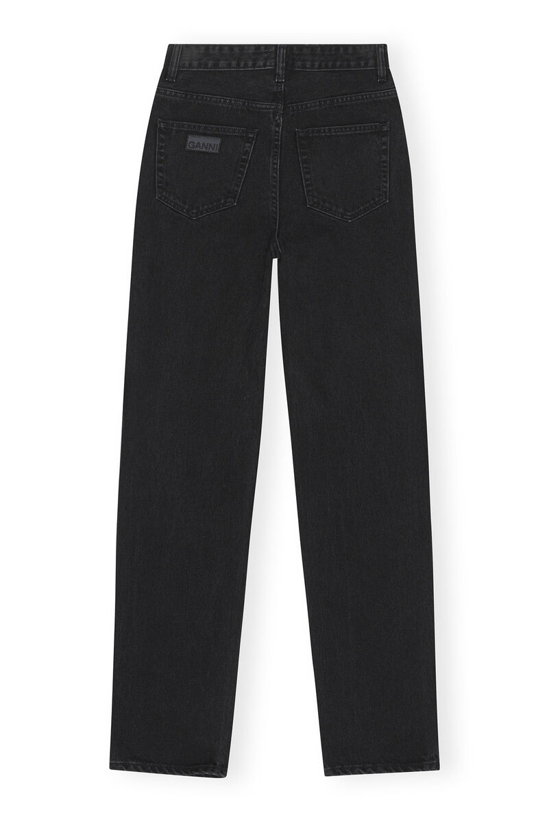Washed Black Pohli Jeans, Cotton, in colour Washed Black/Black - 2 - GANNI