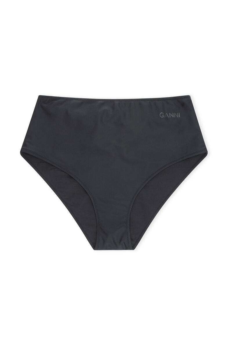 High-Rise Bikini Bottom, Elastane, in colour Black - 1 - GANNI