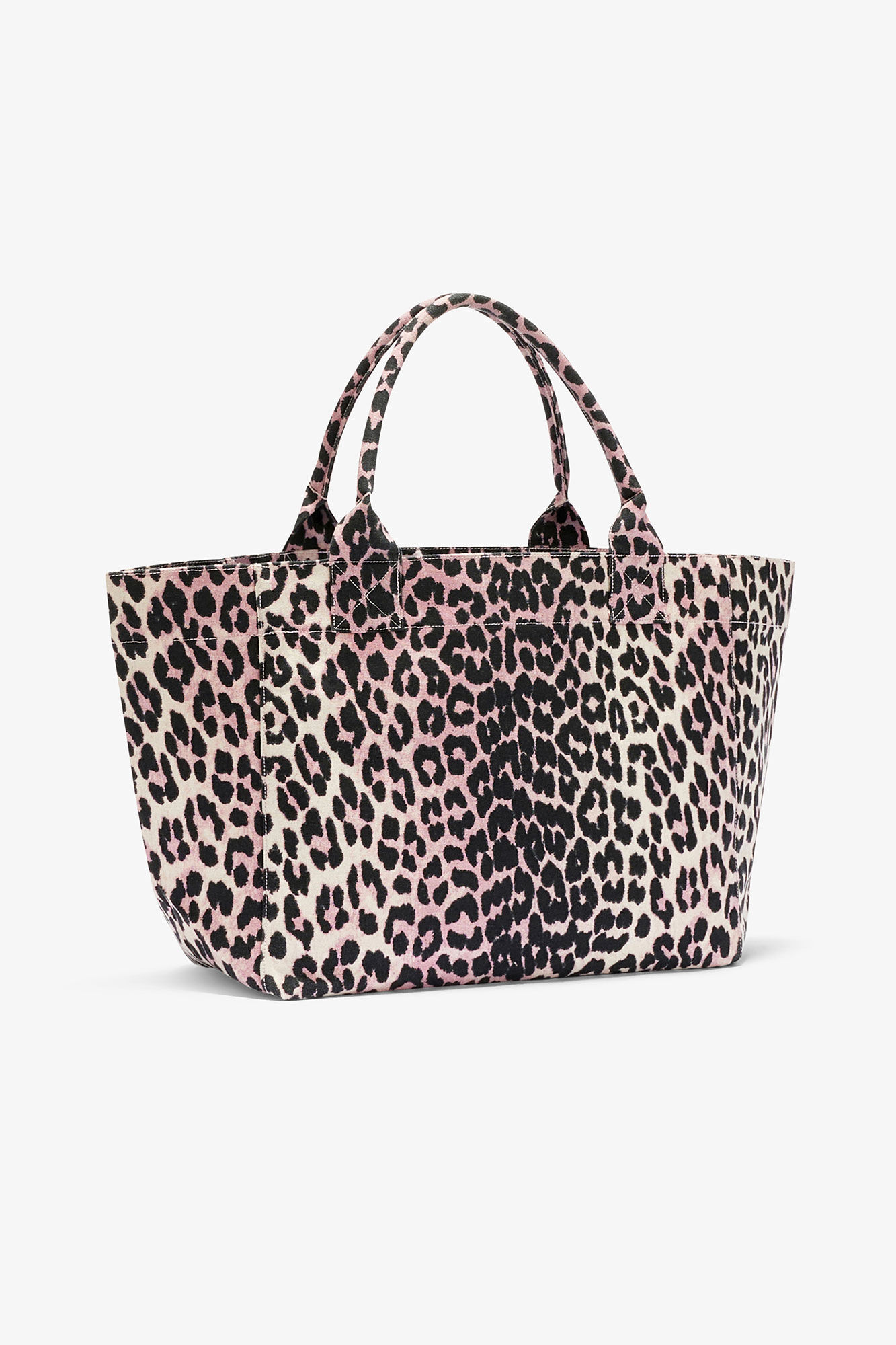 Leopard Medium Tote, in colour Bleached Mauve - 2 - GANNI