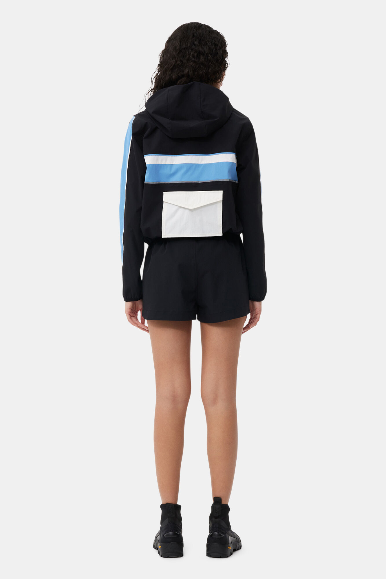 Stretch Shell Tracksuit Jakke, Recycled Nylon, in colour Black - 4 - GANNI