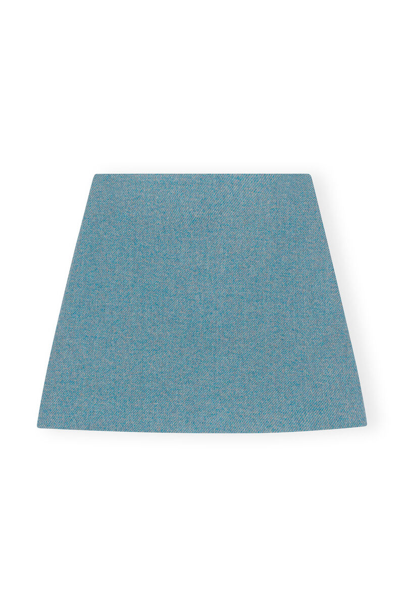 Twill Wool Suiting Mini Skirt, Polyamide, in colour Heather - 1 - GANNI