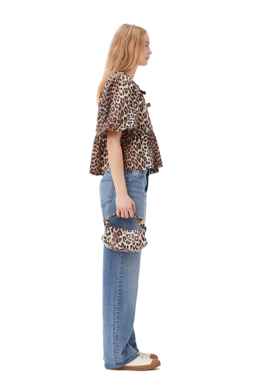 Leopard Mini GANNI Bou Bag, Polyester, in colour Leopard - 1 - GANNI