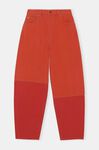 Stary Jeans, Cotton, in colour Flame Scarlet - 1 - GANNI