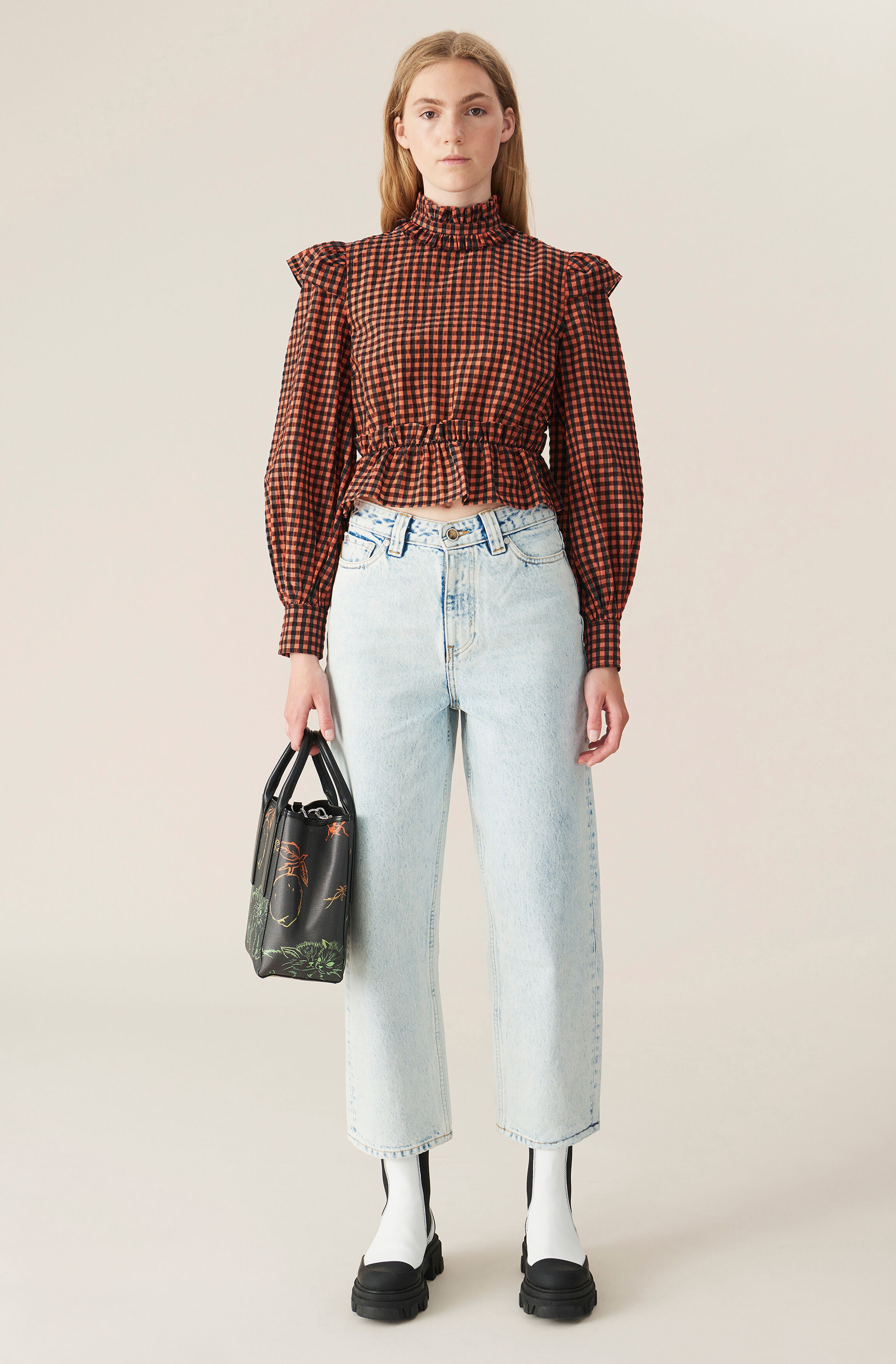 Ganni check blouse Clearance