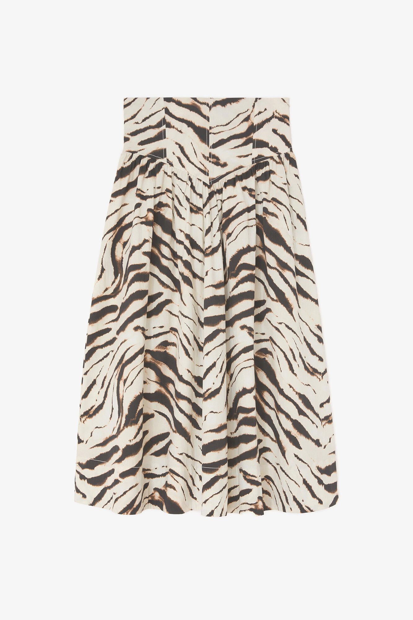 Rock aus Zebra-Baumwolle, Organic Cotton, in colour Egret - 1 - GANNI