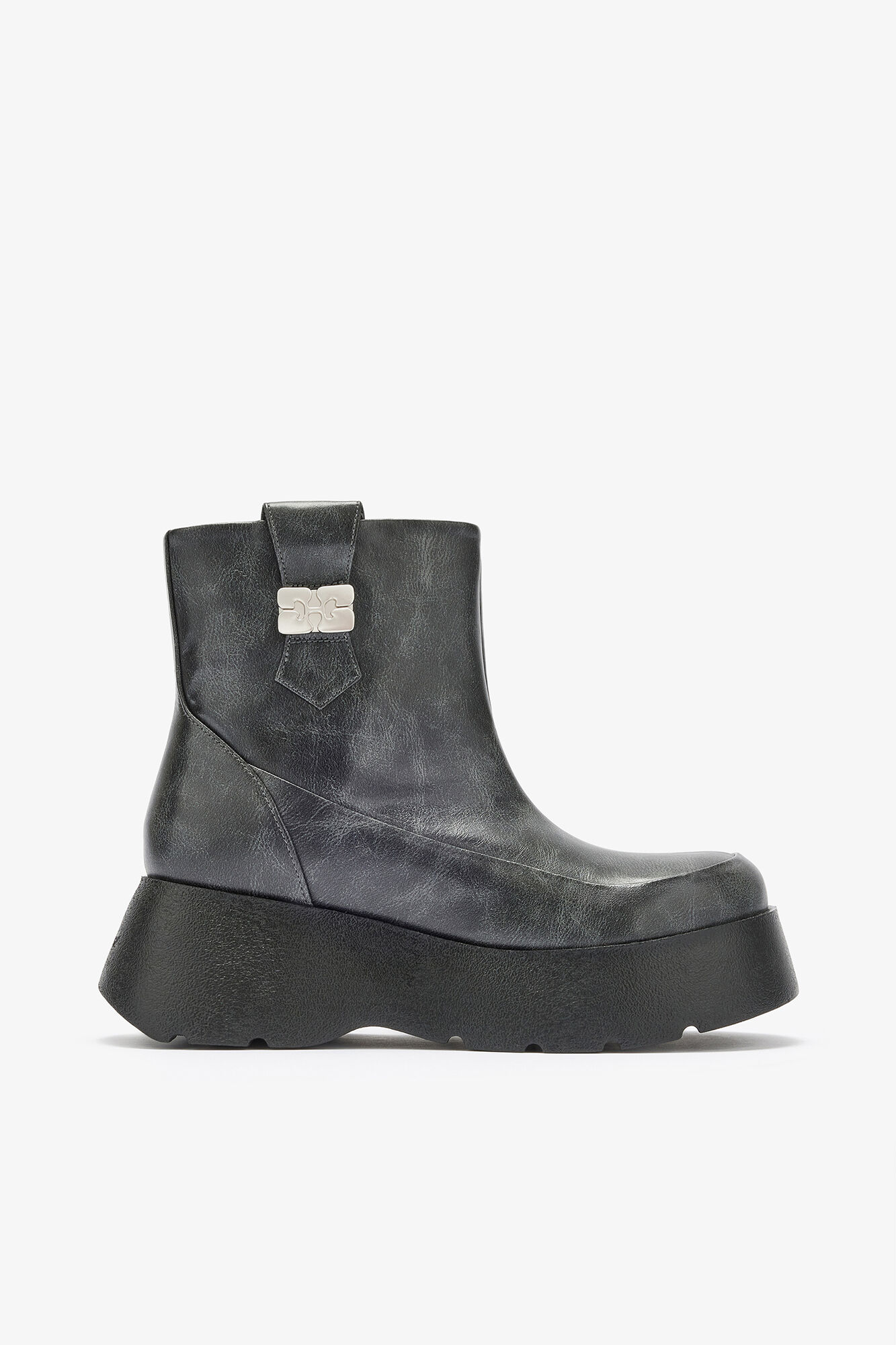 Ganni Donna Grigio Kat Low Boots In Dark - Immagine 1