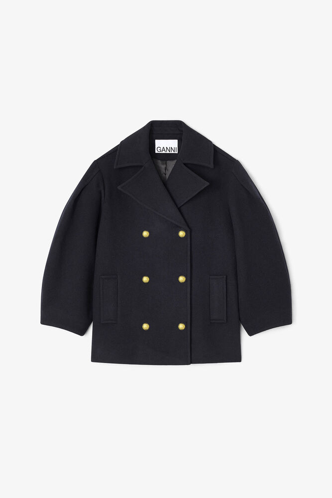 Caban court en laine bleu foncé, Sky Captain