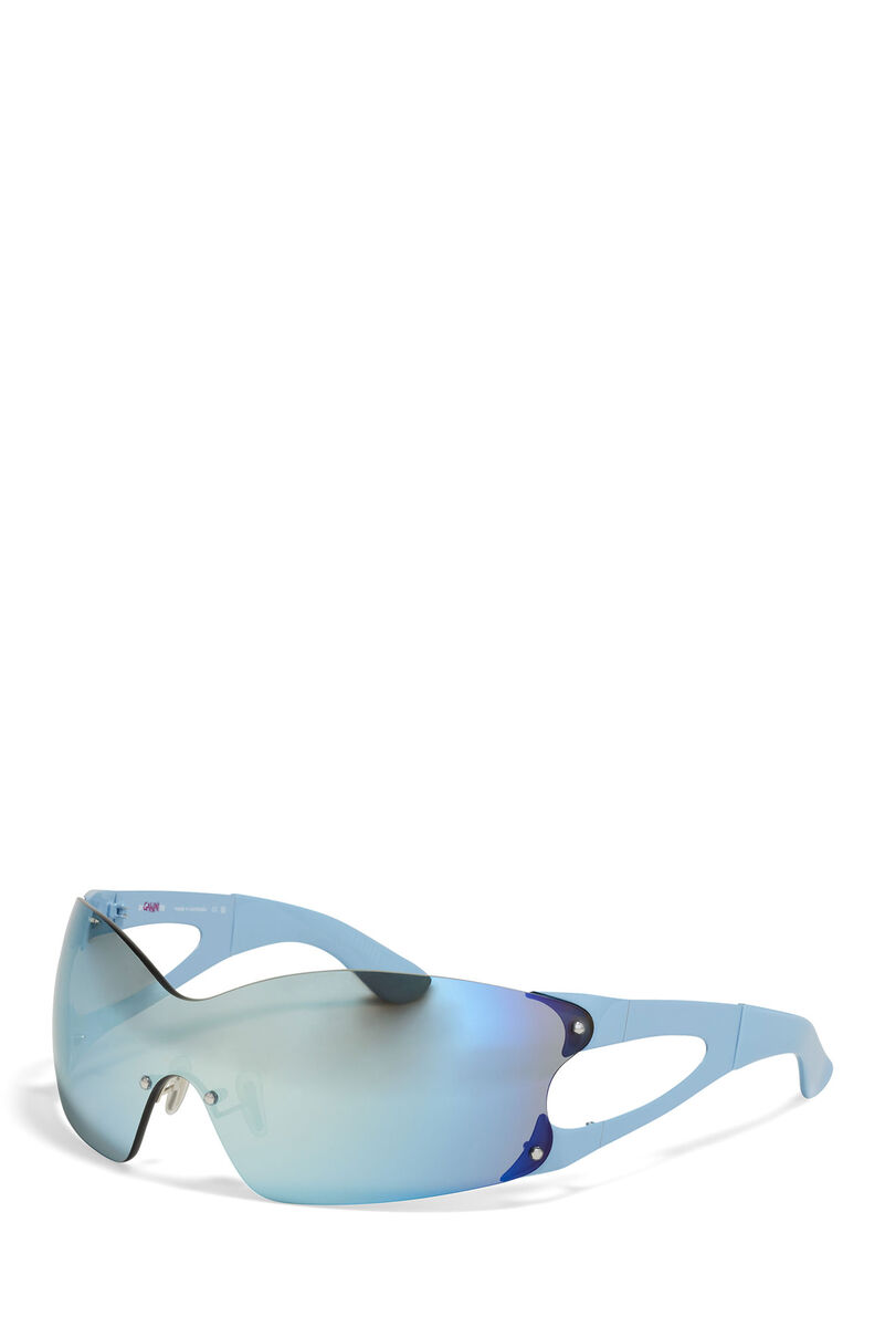 GANNI x Ace & Tate Silver Lake Blue Noel Sunglasses, Acetate, in colour Silver Lake Blue - 3 - GANNI