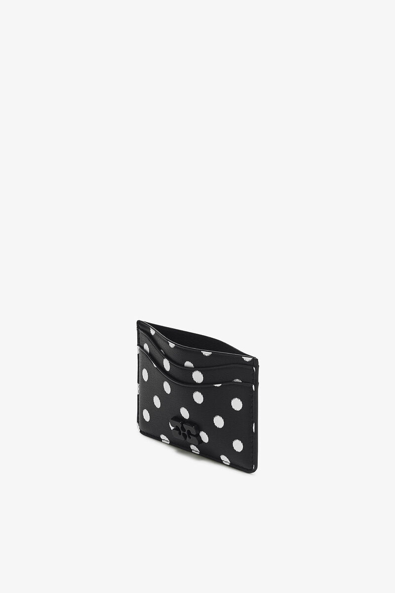 Bou Card Holder with Dots, in colour Black - 3 - GANNI