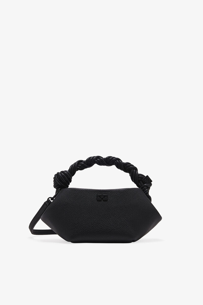 Mini sac noir grainé GANNI Bou, Polyurethane, in colour Black - 1 - GANNI