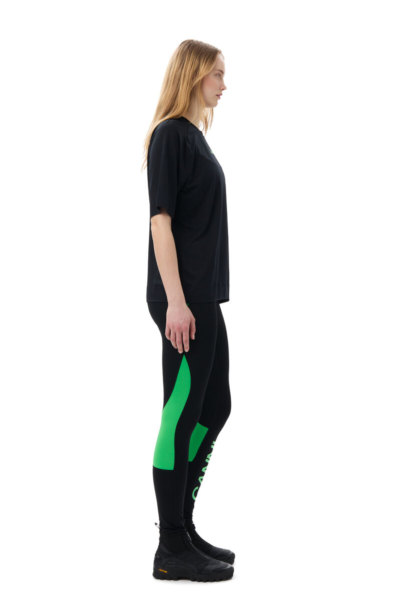 Legging à taille ultra-haute Active, Recycled Nylon, in colour Black - 3 - GANNI