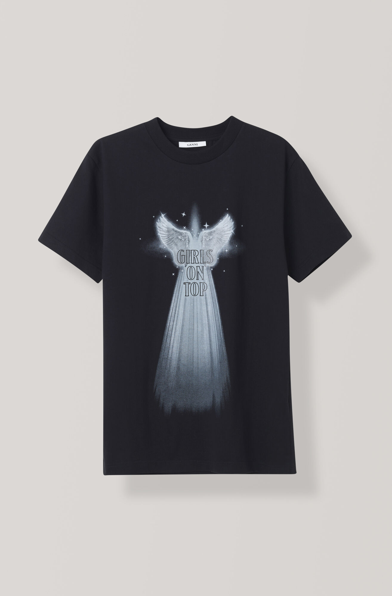 Heavy Cotton Jersey T-shirt, Angel Wings, Black Heavy Cotton Jersey T-shirt, Angel Wings, Black, hi-res