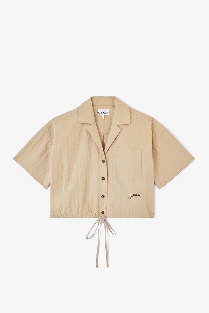 Shirt in Beige Cotton, Warm Sand