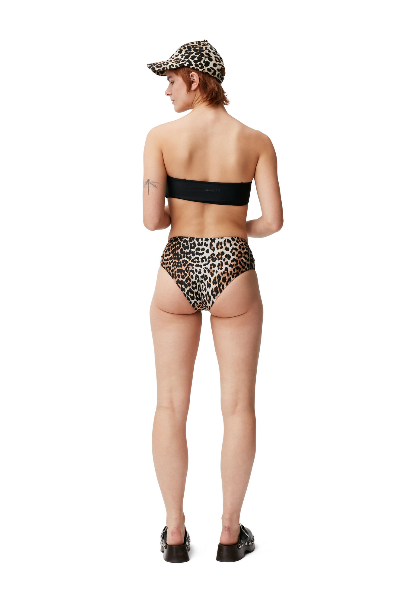 Mid-Rise Bikini Bottom, Elastane, in colour Leopard - 2 - GANNI