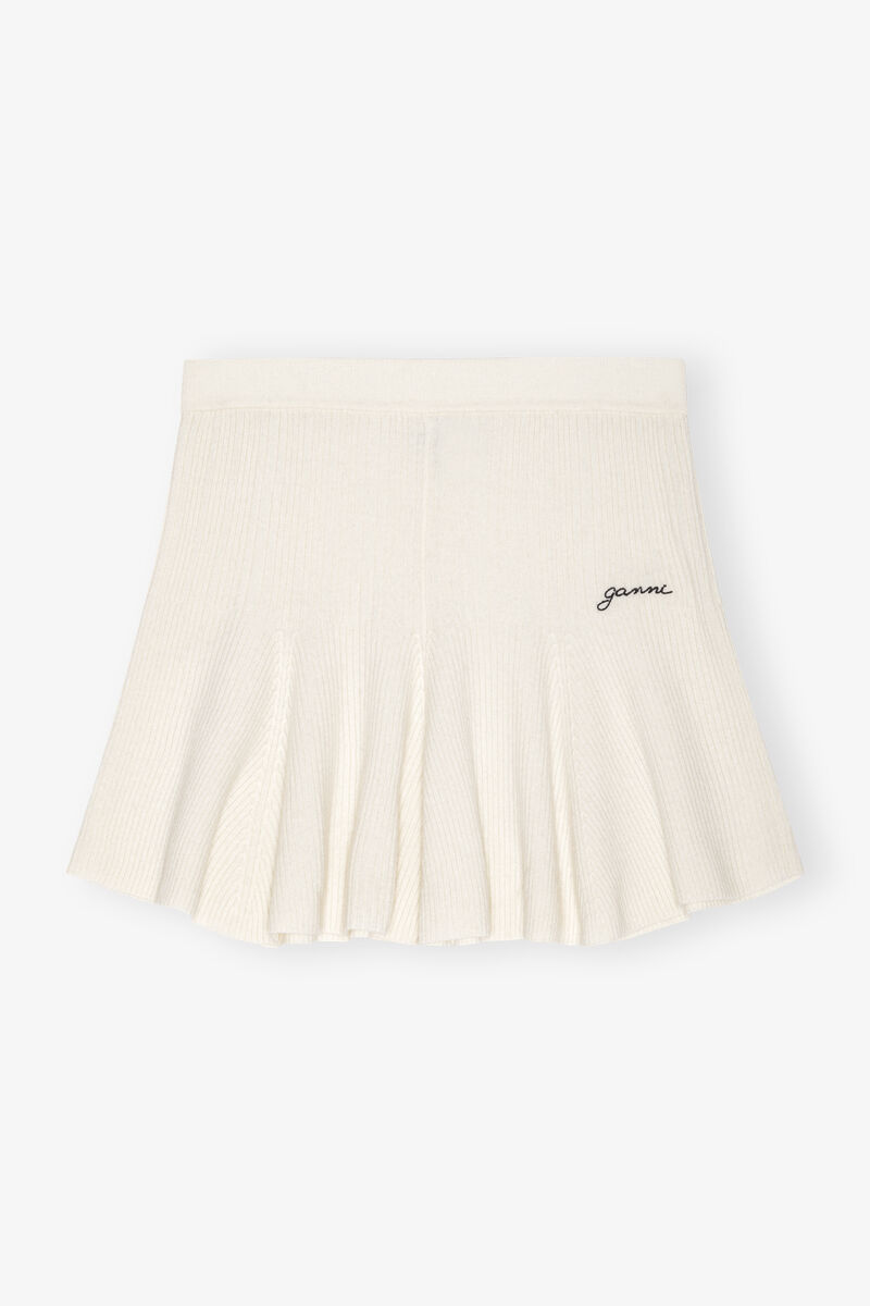 Cashmere Blend Mini Skirt, Cashmere, in colour Egret - 1 - GANNI