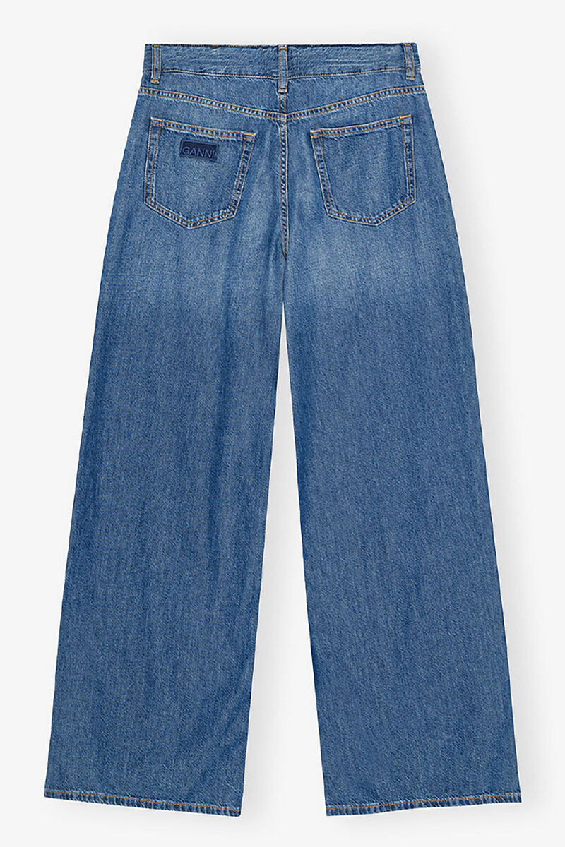 Light Blue Denim Marri Jeans, Lyocell, in colour Mid Blue Vintage - 2 - GANNI