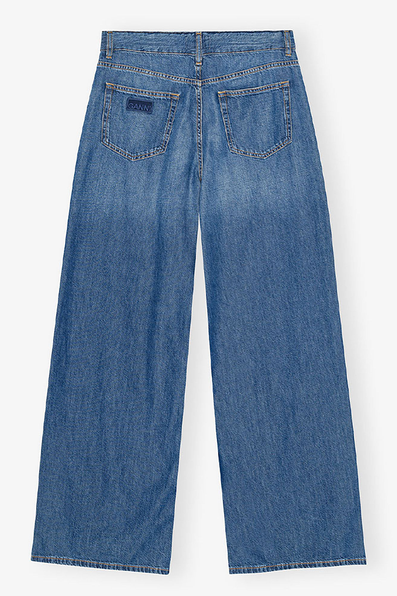 Light Blue Denim Marri Jeans, Lyocell, in colour Mid Blue Vintage - 2 - GANNI