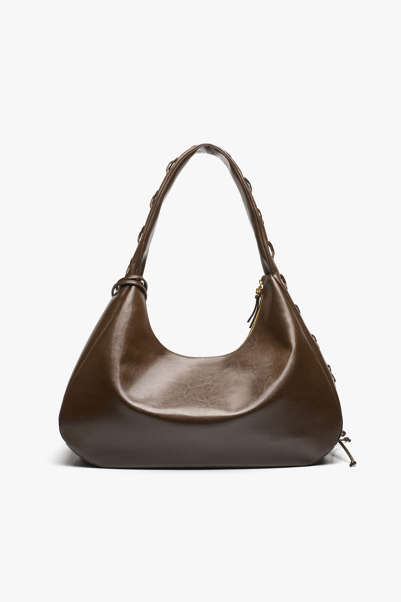 Dark-Olive Oleatex XXL Hobo Bag, Polyurethane, in colour Dark Olive - 3 - GANNI