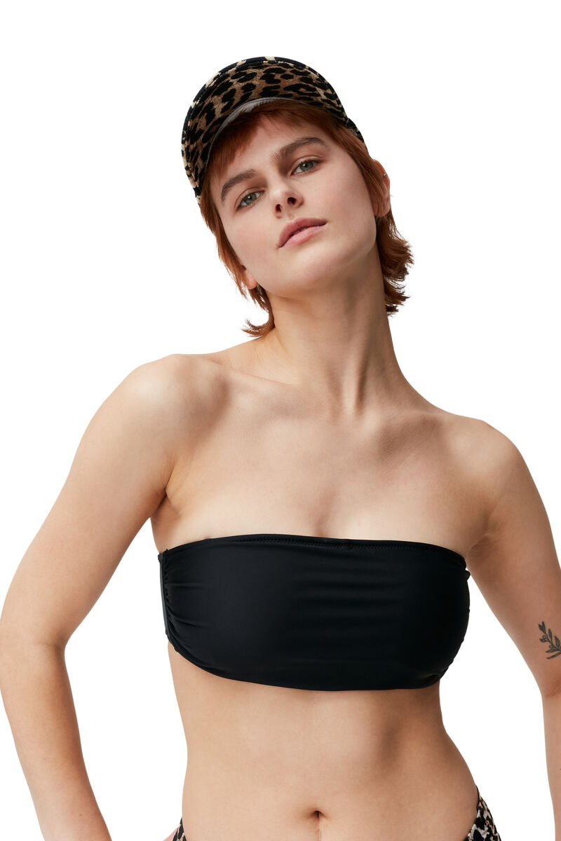 Bralette Bikini Top, Elastane, in colour Black - 3 - GANNI